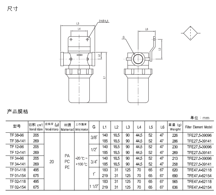長型真空過濾器